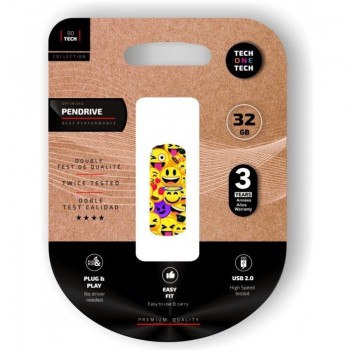 Pendrive 32GB Tech One Tech Emoji Collage USB 2.0 TEC4401-32