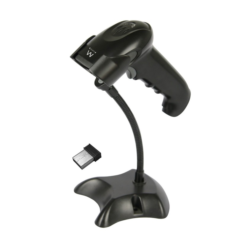 Ewent EW3431 Lector de códigos de barras portátil - 1D 2D LED - Negro