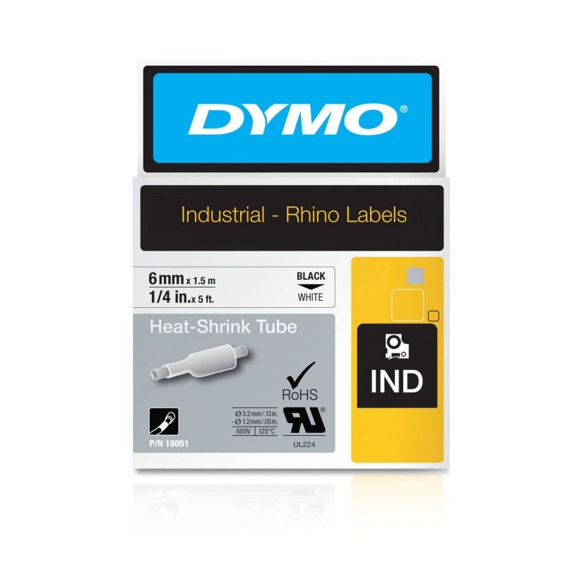 Dymo 18051 (S0718260) - Cinta tubo termorrectráctil - 6mm