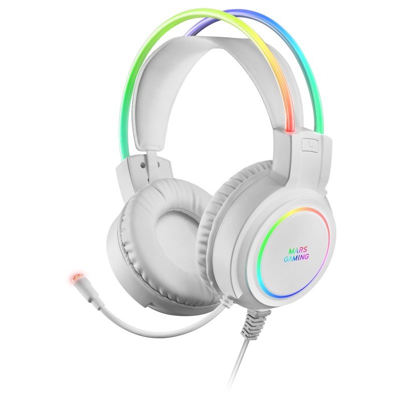 Mars Gaming MHRGBW Auriculares Chroma RGB Flow - Blanco