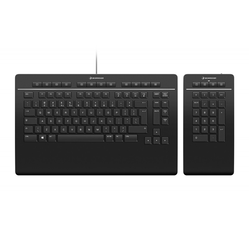 3Dconnexion Keyboard Pro with Numpad - Teclado USB - Negro 3DX-700093