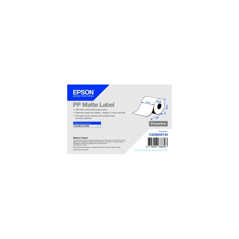 Epson C33S045742 Etiqueta de impresora - Blanco