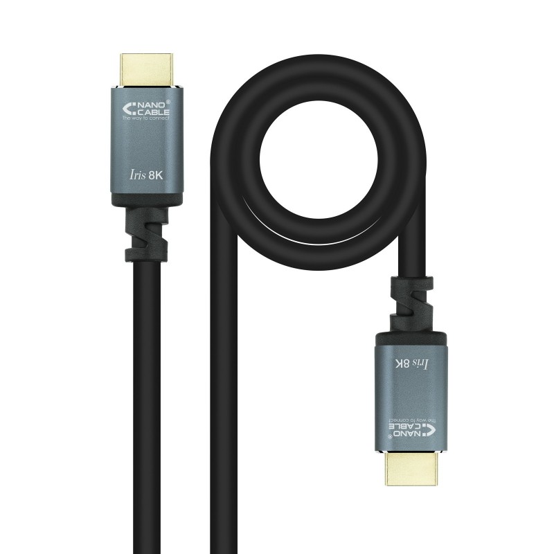 Nanocable Cable HDMI 2.1 IRIS 8K A M-A M - Negro - 0.5 m 10.15.8000