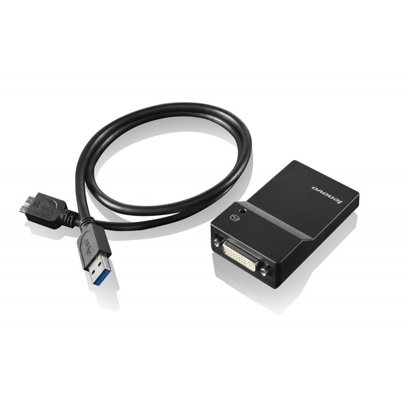 (Reacondicionado) Lenovo USB 3.0 - DVI VGA, USB A, DVI VGA, Macho Hembra, Negro 0B47072