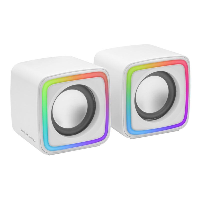 Mars Gaming MSCUBEW Altavoces Gaming RGB DSP 8W - Blanco