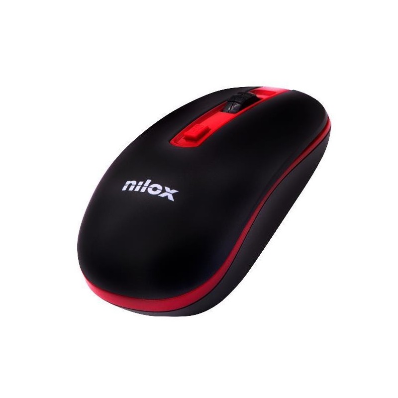 Nilox MOUSE WIRELESS - 1600 DPI Negro, Rojo NXMOWI2002