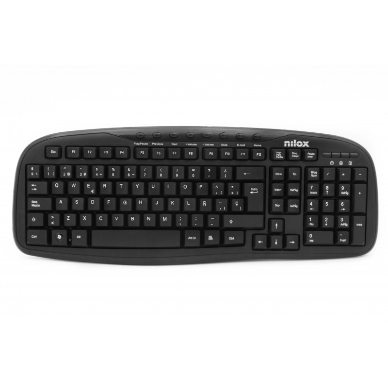 Teclado Nilox Nxkbe000001 Multimedia - Negro