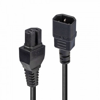 Lindy 30314 Cable de transmisión Negro 2 m C14 acoplador C15 
