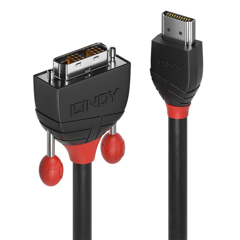 Lindy 36270 Adaptador de cable de vídeo 0,5 m HDMI tipo A (Estándar) DVI-D - Negro
