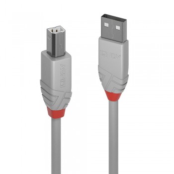 Lindy 36681 Cable USB 0,5 m USB 2.0 USB A USB B - Gris