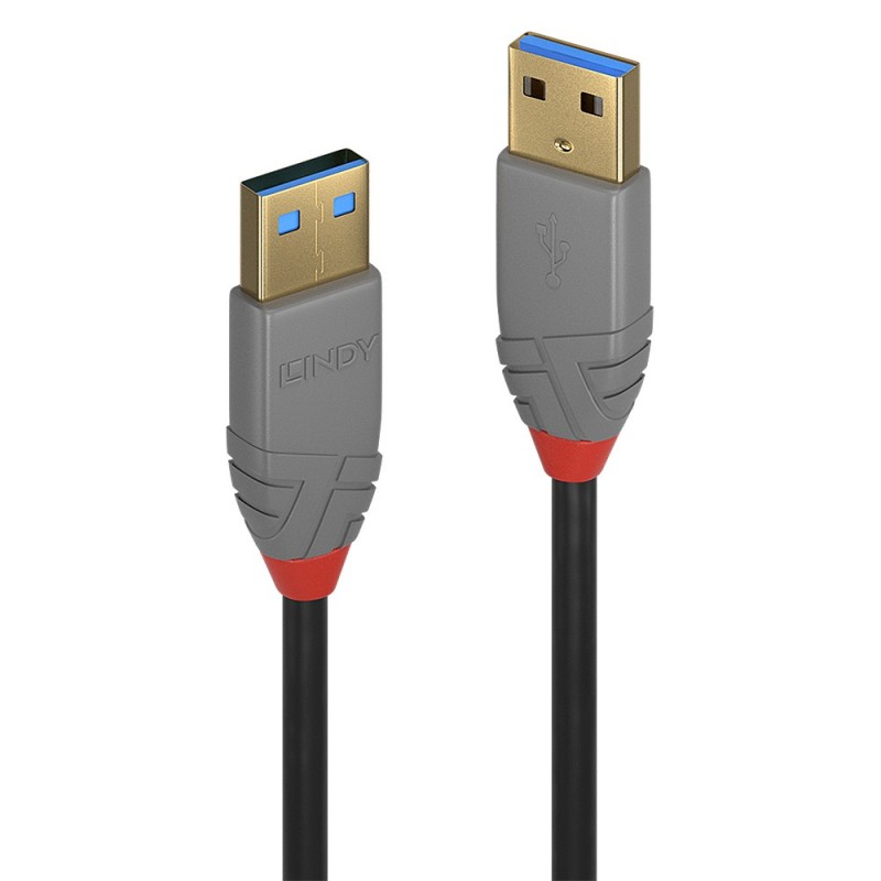 Lindy 36754 Cable USB 5 m USB 3.2 Gen 1 (3.1 Gen 1) USB A Negro, Gris