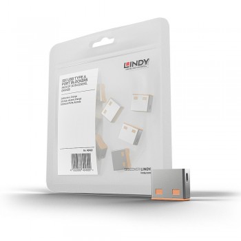 Lindy 40463 Bloqueador de puerto USB tipo A - Naranja -  (ABS) 10 pieza(s)