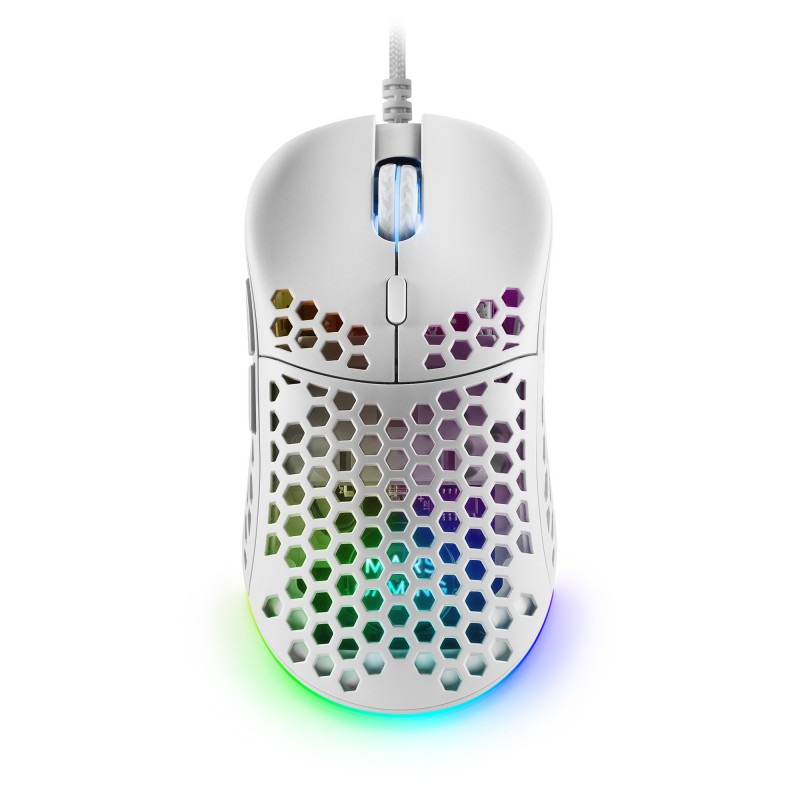 Ratón Gaming Mars Gaming MM55  Hasta 12800 DPI - Blanco MM55W