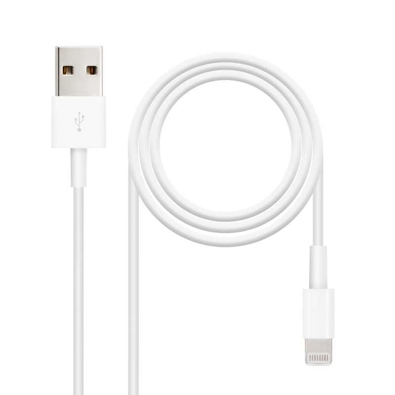 Nanocable Cable Lightning a USB-A - Lightning M -USB A M - Blanco 10.10.0400