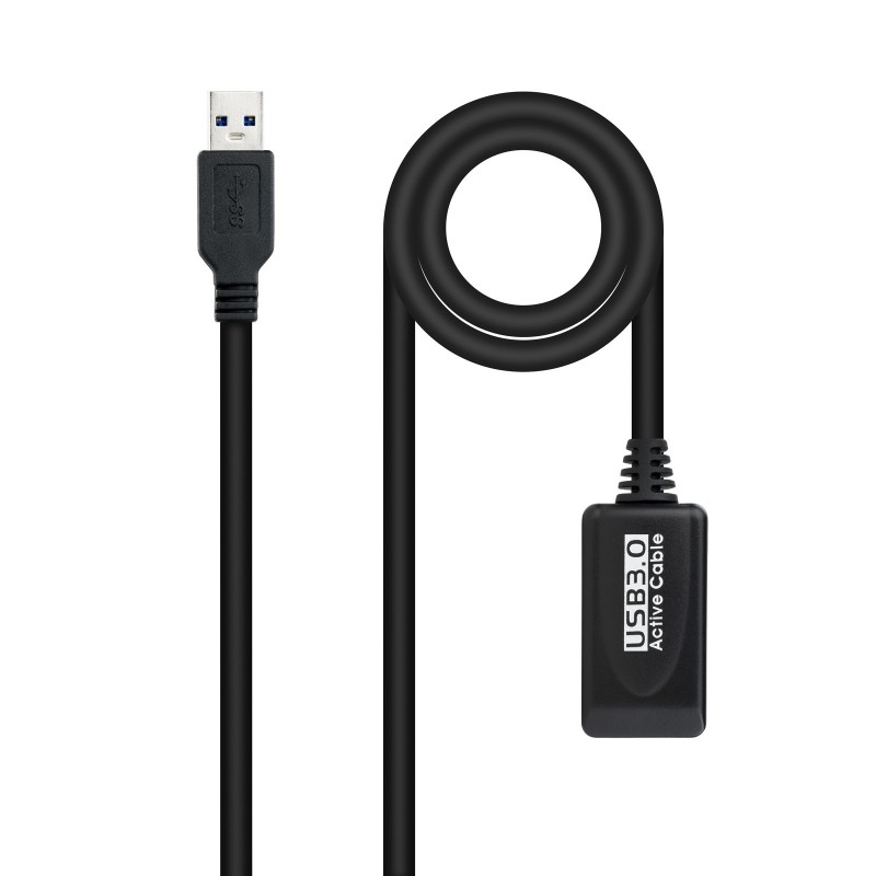 Nanocable Cable USB 3.0 prolongador con amplificador, tipo A M-A H, 5m 10.01.0311