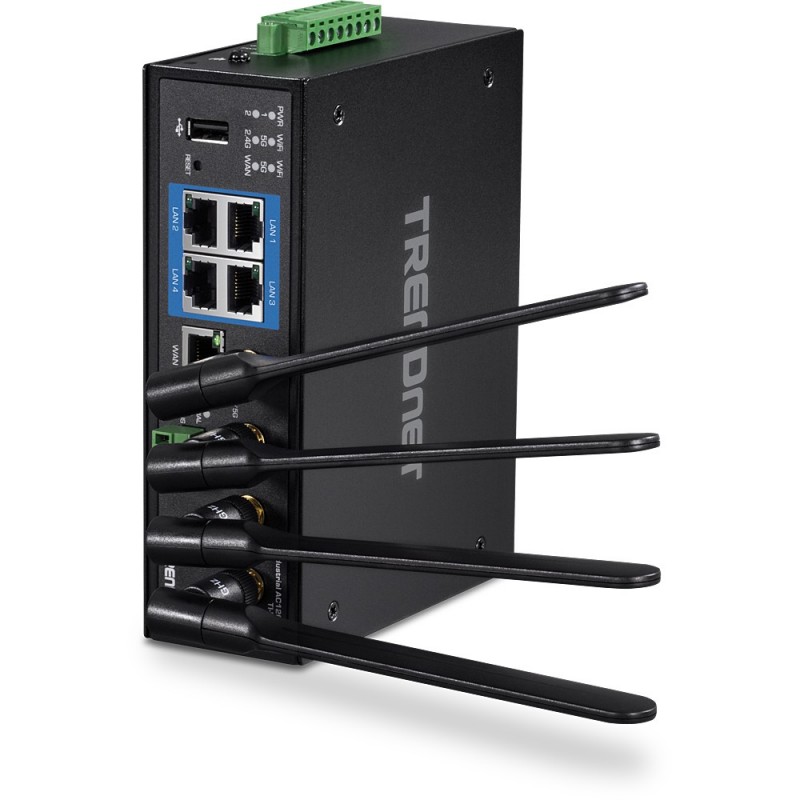 Trendnet TI-W100 - Doble banda (2,4 GHz   5 GHz) - Gigabit Ethernet - Negro