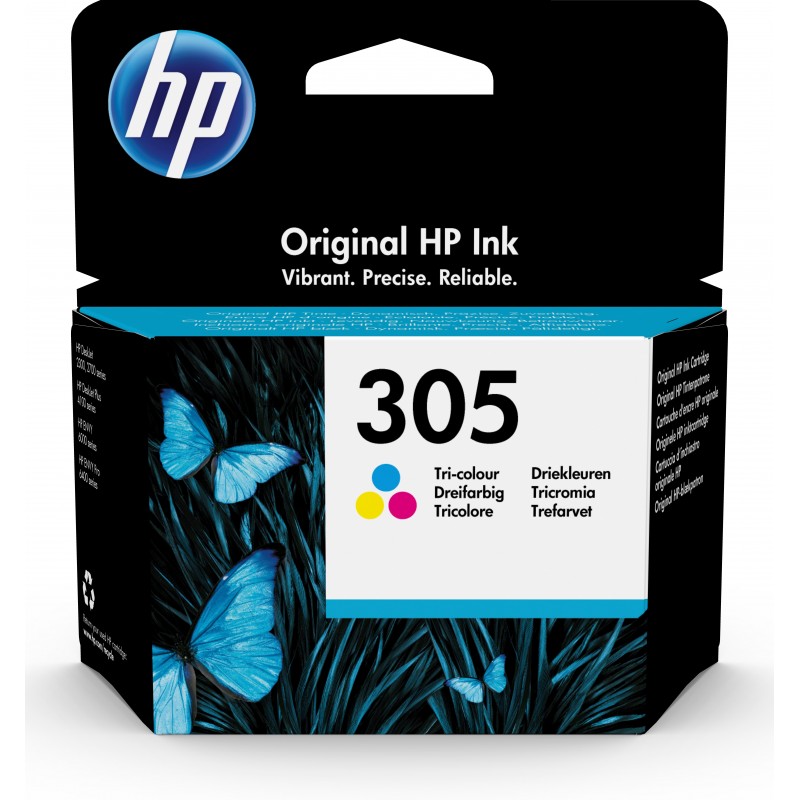 HP Cartucho de tinta Original 305 tricolor Original Cian, Magenta, Amarillo Para Los cartuchos de ti 3YM60AEUUS