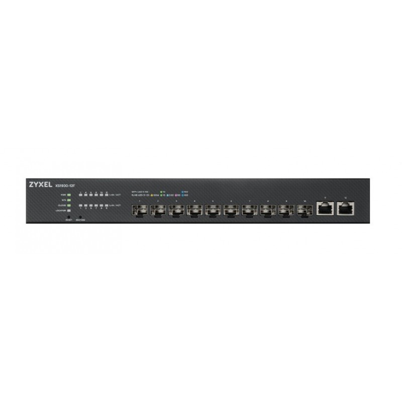 Zyxel XS1930-12F-ZZ0101F switch Gestionado L2 L3 10G Ethernet (100 1000 10000) Negro