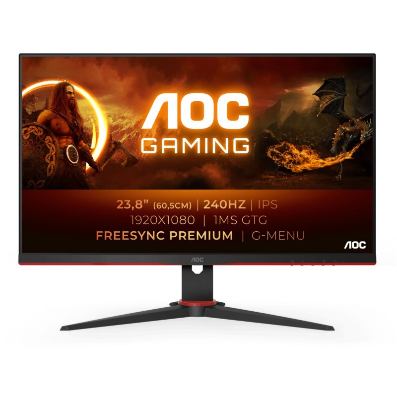 AOC G2 24G2ZE BK LED display 60,5 cm (23.8") 1920 x 1080 Pixeles Full HD Negro, Rojo