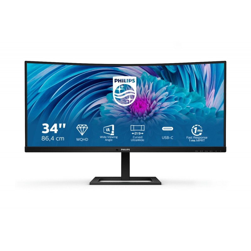 Philips E Line 346E2CUAE 00 - 34" Wide Quad HD+ - LCD - Negro - 100Hz