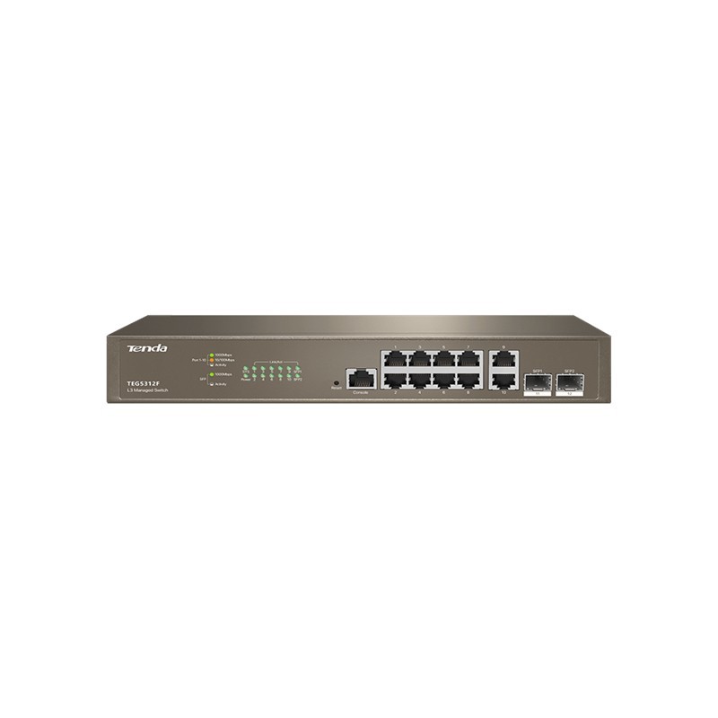 Tenda TEG5312F switch Gestionado L3 Gigabit Ethernet (10 100 1000) 1U Marrón