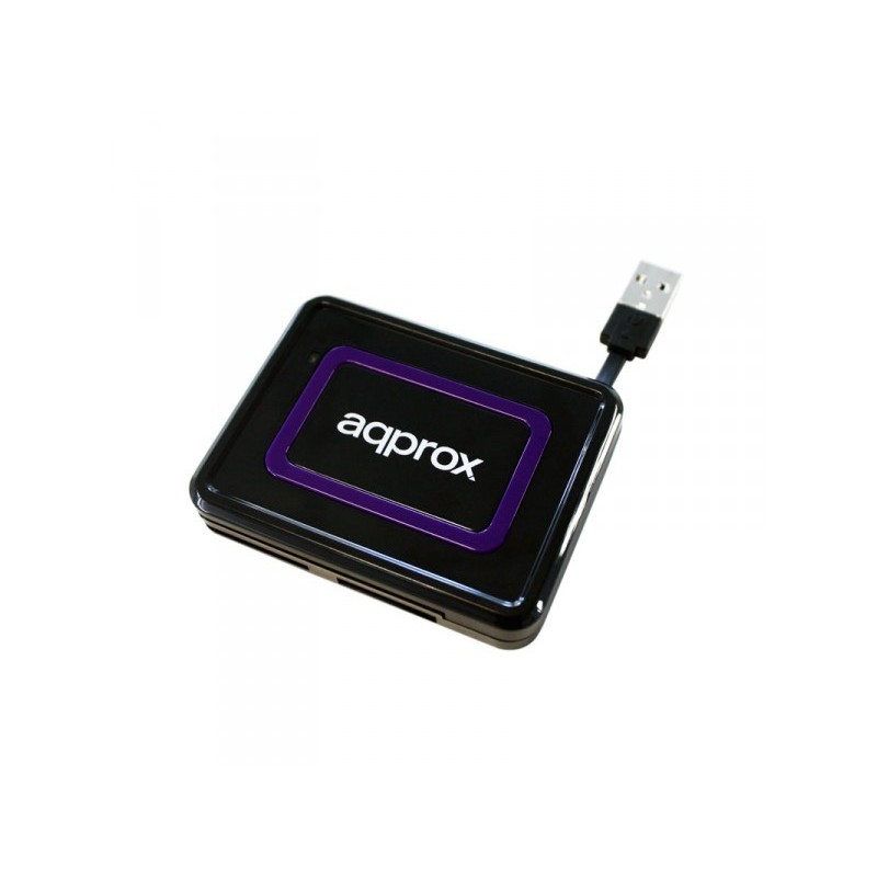 Approx appCRDNIB lector de tarjeta USB 2.0 Negro, Púrpura