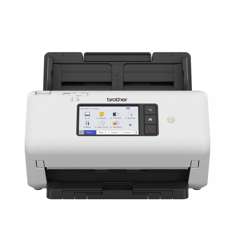 Brother ADS-4700W ADF + Sheet-fed scaner 600 x 600 DPI A4 Negro, Blanco