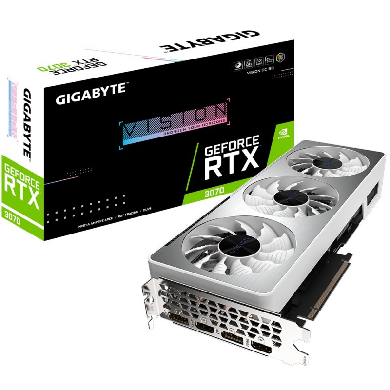 Gigabyte GeForce RTX 3070 VISION OC 8G (rev. 2.0) NVIDIA 8 GB GDDR6 GV-N3070VISION OC-8GD G20