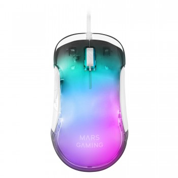Mars Gaming MMGLOWW Ratón Gaming RGB Chroma-Glow Acabado Esp Blanco