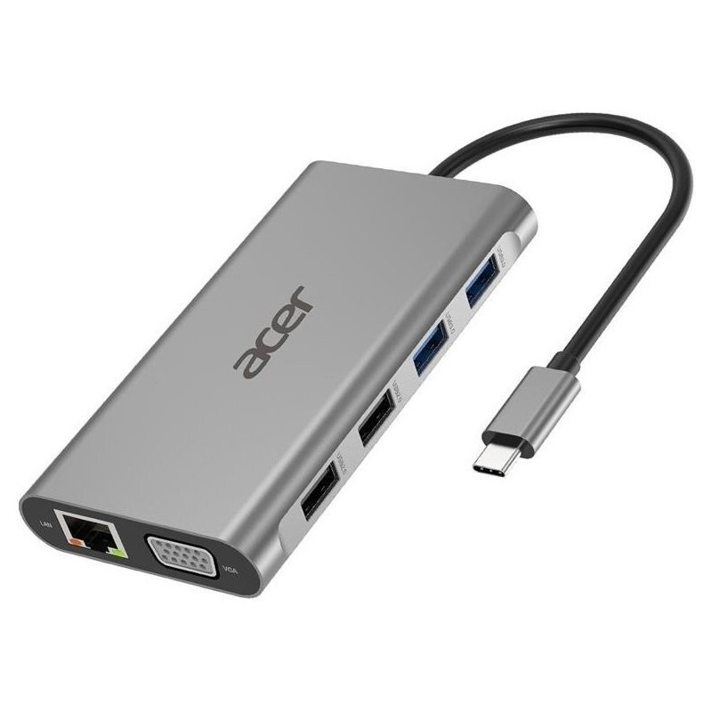 Acer 11in1 Type C dongle Alámbrico USB 3.2 Gen 1 (3.1 Gen 1) Type-C Plata HP.DSCAB.010