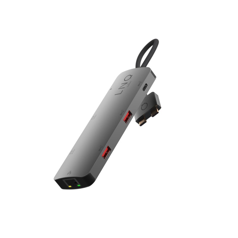 LINQ byELEMENTS LQ48011 hub de interfaz 2 x USB 3.2 Gen 2 (3.1 Gen 2) Type-C 10000 Mbit s Negro, Gri