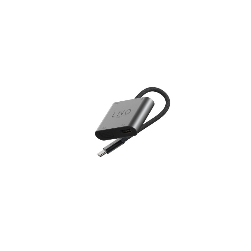 LINQ byELEMENTS LQ48001 hub USB 3.2 Gen 1 (3.1 Gen 1) Type-C 5000 Mbit s Negro, Gris