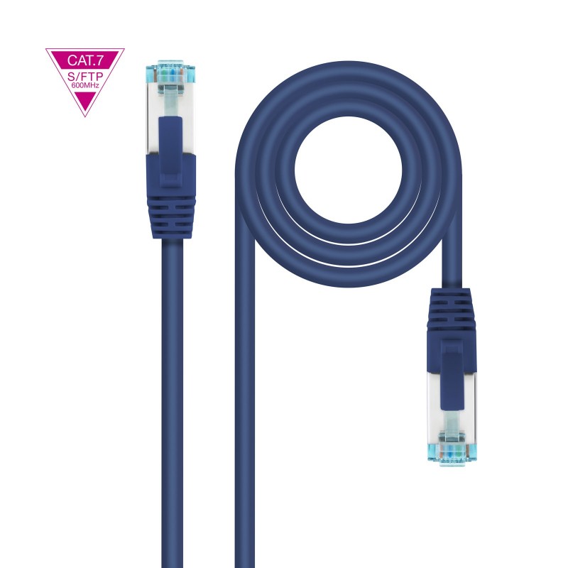 Nanocable Cable de Red Cat.7 600MHZ LSZH SFTP PIMF AWG26, Azul, 1 m 10.20.1701-BL