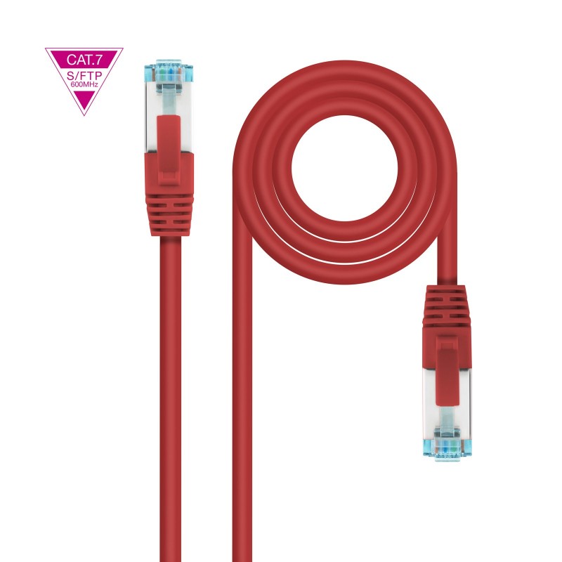 Nanocable Cable de Red Cat.7 600MHZ LSZH SFTP PIMF AWG26, Rojo, 1 m 10.20.1701-R