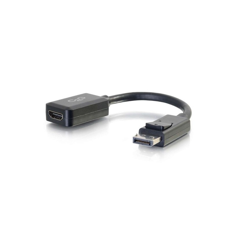 C2G Adaptador convertidor de DisplayPort™ macho a HDMI hembra, 20 cm, negro 54322