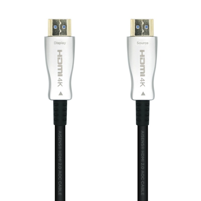 AISENS Cable HDMI V2.0 AOC Premium Alta Velocidad   HEC 4k@60Hz 18Gbps, A M-A M, Negro, 20m A148-0378