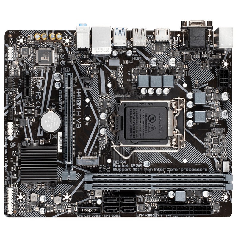 (Reacondicionado) Gigabyte H410M H V3 - LGA 1200 - micro ATX - Intel H510 H410M H V3 G10