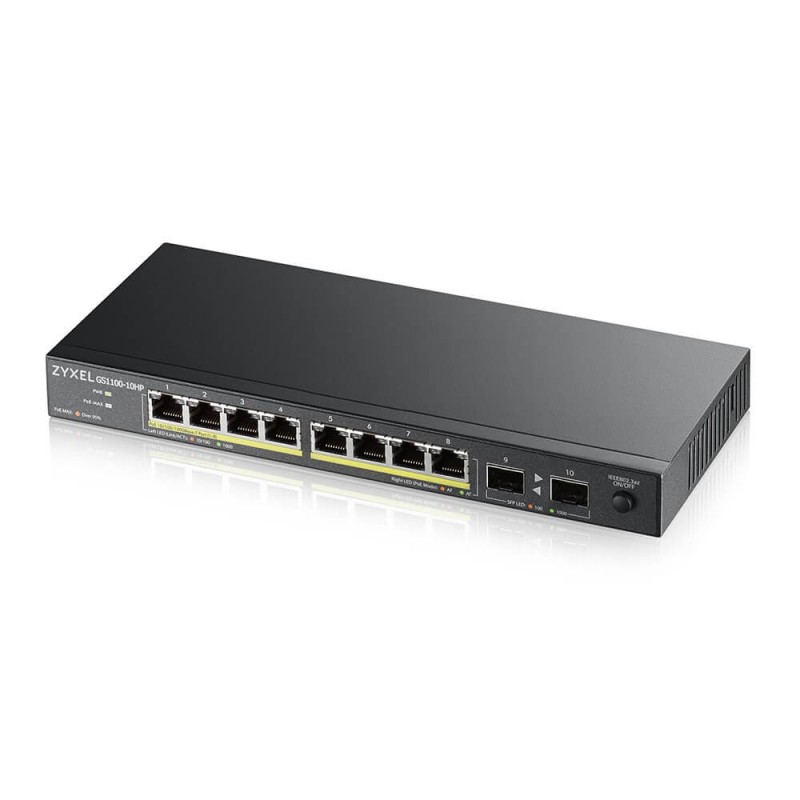 Zyxel GS1100-10HP v2 No administrado Gigabit Ethernet (10 100 1000) Energía sobre Ethernet (PoE) Neg GS1100-10HP-EU0102F