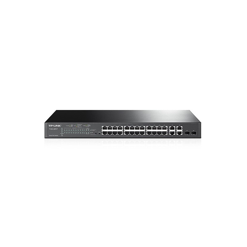 TP-Link T1500-28PCT Gestionado L2 Fast Ethernet (10 100) Energía sobre Ethernet (PoE) 1U Negro TL-SL2428P