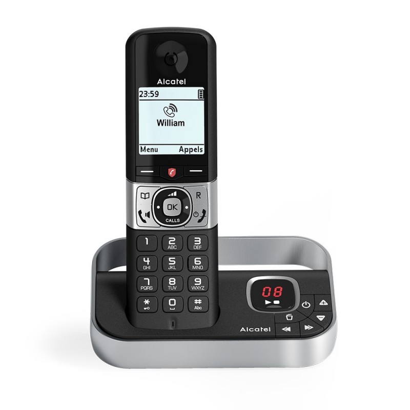 Alcatel F890 Teléfono DECT Identificador de llamadas Negro, Plata ATL1422856