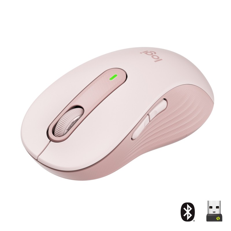 Logitech Signature M650 ratón mano derecha RF Wireless + Bluetooth Óptico 2000 DPI Rosa 910-006237