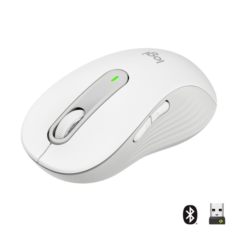 Logitech Signature M650 ratón mano derecha RF Wireless + Bluetooth Óptico 2000 DPI Blanco 910-006238