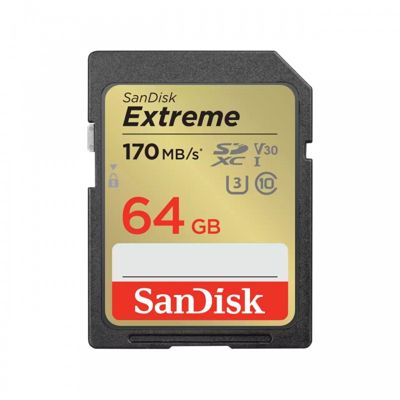 SanDisk Extreme 64GB SDXC Class 3 (U3) - Clase 10 SDSDXV2-064G-GNCIN
