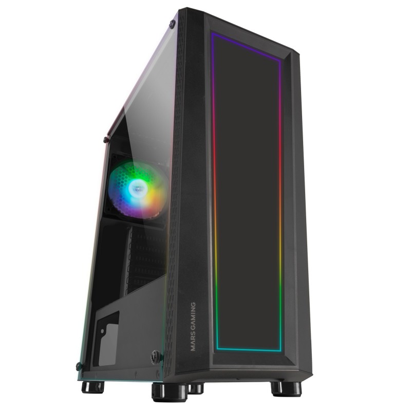 Mars Gaming MC-ART Negro Gaming ATX Doble Cristal Templado Dibujable ARGB 12 Modos Ventilador 12cm MCART