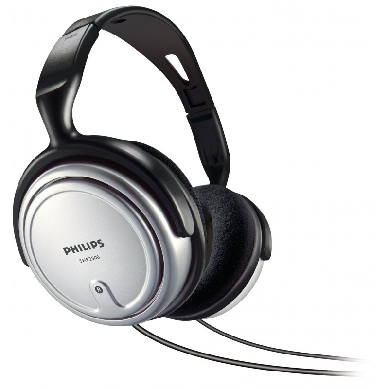 Philips Auriculares interior con cable para TV SHP2500 10 Negro, Plata