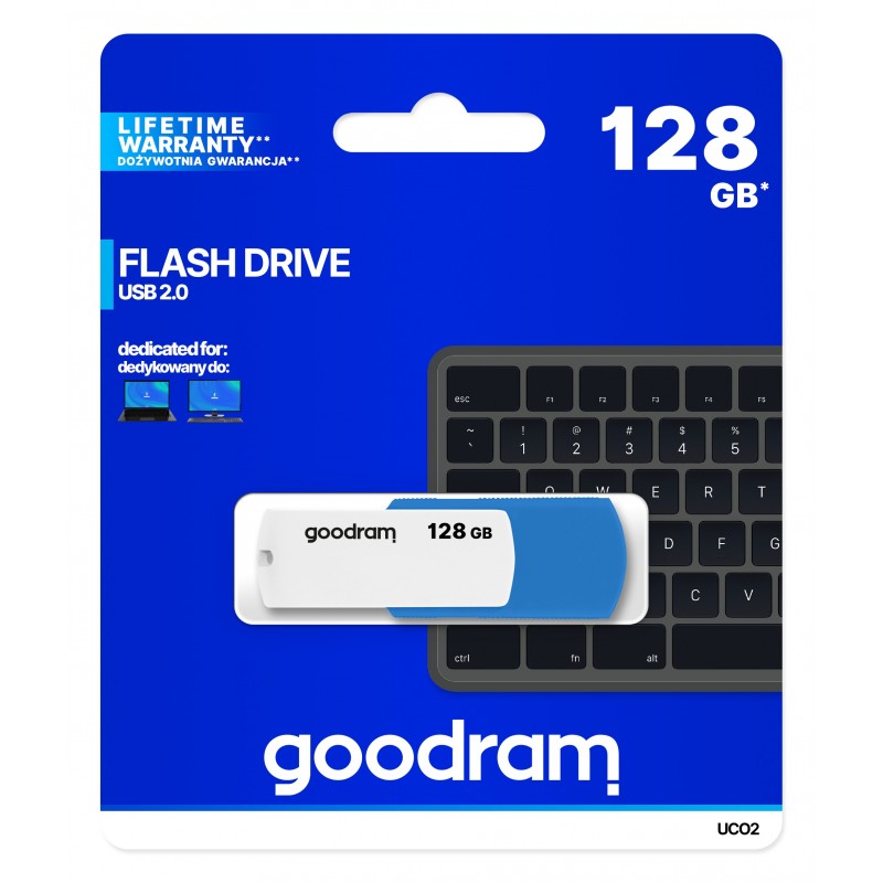 Goodram UCO2 128GB - USB Type-A - Azul, Blanco UCO2-1280MXR11