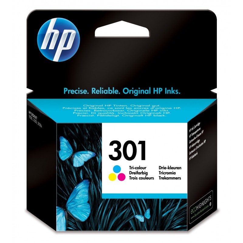 HP Cartucho de tinta original 301 Tri-color Original Cian, Magenta, Amarillo Para HP DeskJet 1000, 1 CH562EE301