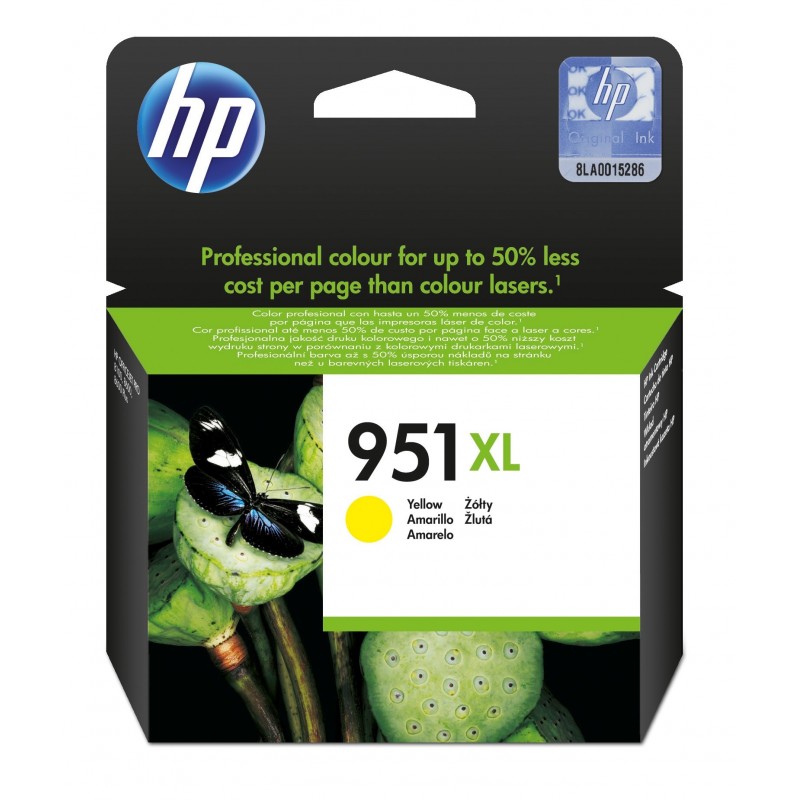 HP Cartucho de tinta original 951XL de alta capacidad amaril Original Amarillo Para HP OfficeJet Pro CN048AEBGY