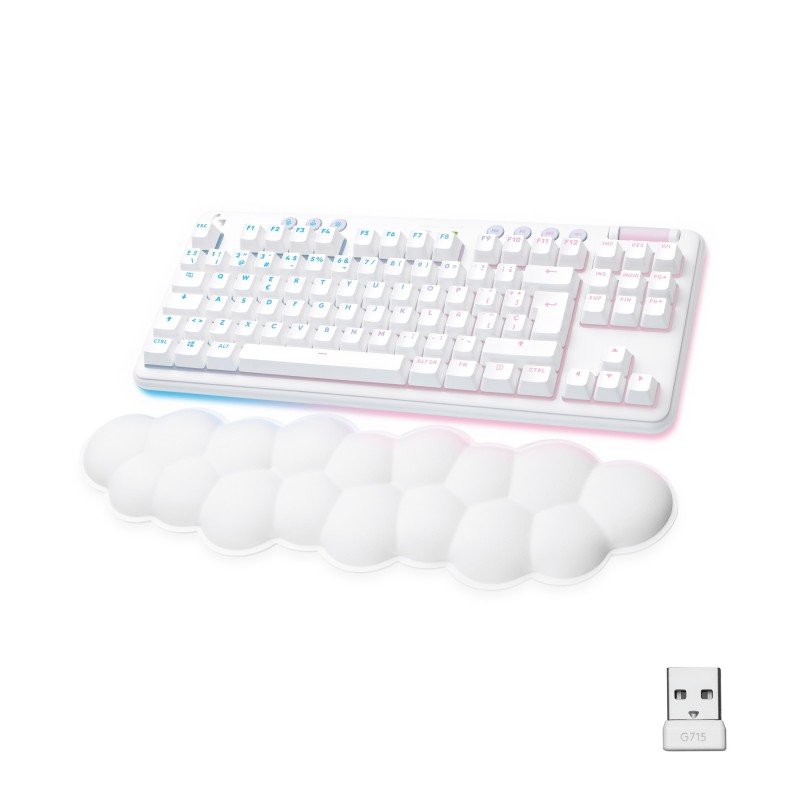 Logitech G G715 teclado RF Wireless + Bluetooth QWERTY Español Blanco 920-010685