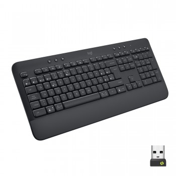 Logitech Signature K650 teclado RF Wireless + Bluetooth QWERTY Español Grafito 920-010917